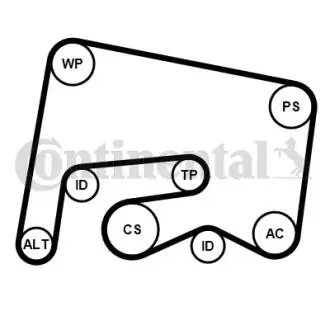 Комплект (ремінь+ролики) Contitech 6PK2155 K1
