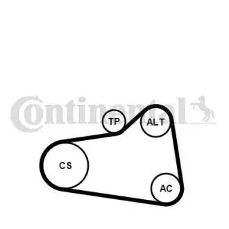 Комплект (ремінь+ролики) Contitech 6PK905EXTRAK1