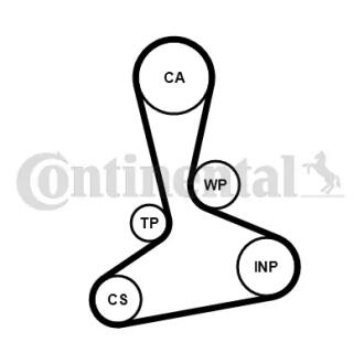 Комплект ГРМ, пас+ролик+помпа Contitech CT 1242 WP1