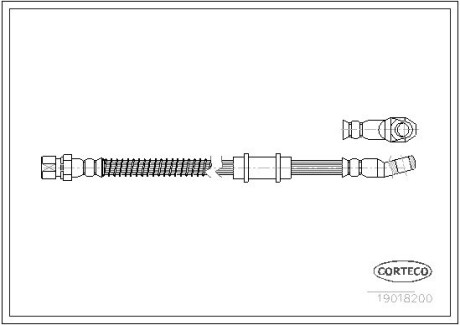 Шланг тормозной ВАЗ 2121 передний (L=471 мм) (выр-во) CORTECO 19018200