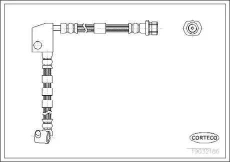 Тормозной шланг Nissan Primera 90-96 F L CORTECO 19032186