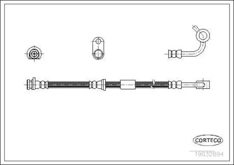 Тормозной шланг HONDA Civic "1,4-1,6 "95-01 "FL CORTECO 19032894