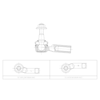 Наконечник тяги рульової R Dodge Dart 13-16 Chrysler 200 15-17 CTR CE1057R