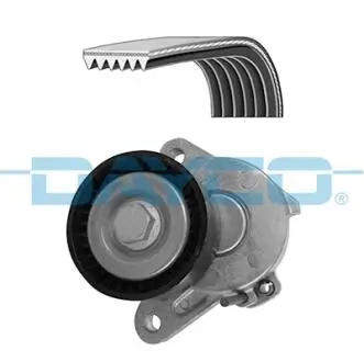 Комплект поліклинового ременя (із натягувачем) AUDI A3, Q2, Q3, SEAT ALHAMBRA, ARONA, ATECA, IBIZA V, LEON, LEON SC, LEON SPORTSTOURER, LEON ST, TARRACO, SKODA KAMIQ, KAROQ 1.6D/2.0D 05.11- DAYCO KPV1115