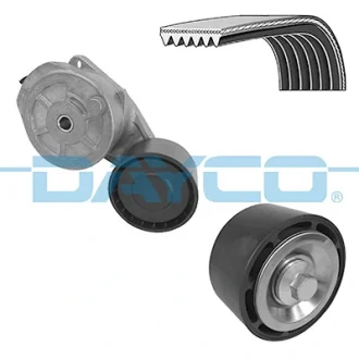 Фото 1 - комплект поліклинового ременя (із натягувачем) SCANIA G II, L, P II, R II, S DC09.119-OC13.104 09.16- DAYCO KPV417HD Комплект поліклинового ременя (із натягувачем) SCANIA G II, L, P II, R II, S DC09.119-OC13.104 09.16- DAYCO KPV417HD (фото 1)