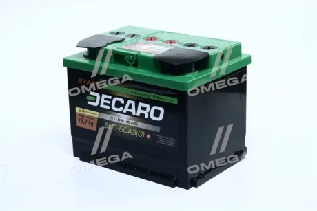 Аккумулятор 60Ah-12v START (242x175x190),R,EN480 DECARO 6СТ-60 АЗ (0) S