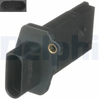 Витратомір повітря (5 pin, модуль) AUDI A3, A4 B8, A5, Q7, TT, SEAT ALTEA, ALTEA XL, LEON, TOLEDO III, SKODA OCTAVIA II, SUPERB II, VW BEETLE, EOS, GOLF V, GOLF VI, JETTA III 1.8/2.0/4.2D 09.04-07.18 Delphi AF1051012B1