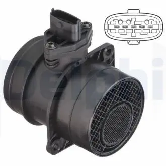 Витратомір повітря (5 pin, модуль, в корпусі) HONDA ACCORD VII, SSANGYONG ACTYON SPORTS I, KYRON, REXTON / REXTON II, RODIUS I 2.0D-3.2 04.02- Delphi AF1062212B1