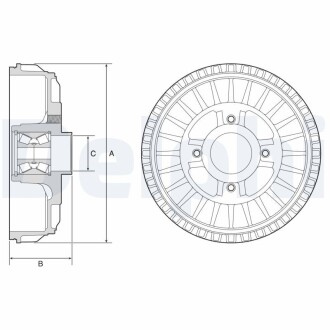 Гальмiвнi барабани з пiдшипником 4320000Q0K Delphi BFR622