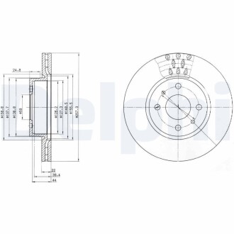 Гальмівні(тормозні) диски Delphi BG2413