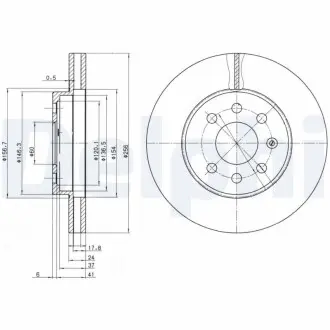 Комплект тормозных дисков Delphi BG3334