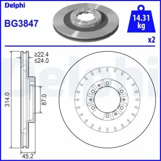 Тормозные диски Delphi BG3847