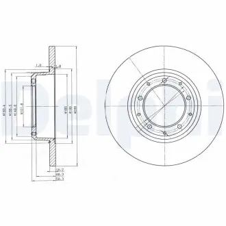 Диск тормозной LANDROVER DEFENDER 110, DEFENDER 130 Delphi BG3982C