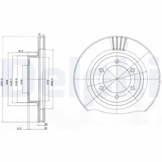Диск тормозной TOYOTA Land cruiser "F D=338mm "03>> Delphi BG4052