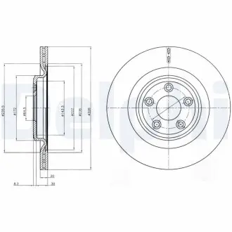 Диск тормозной Delphi BG4202C