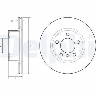 Диск тормозной BMW malowana TOURING (F31) Delphi BG4645C