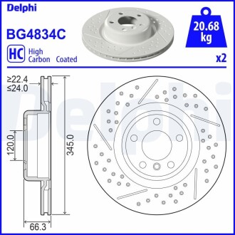 Диск тормозной Delphi BG4834C