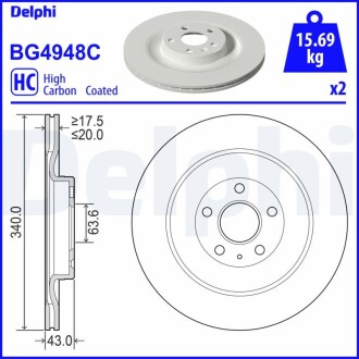 Диск тормознойTYL Delphi BG4948C