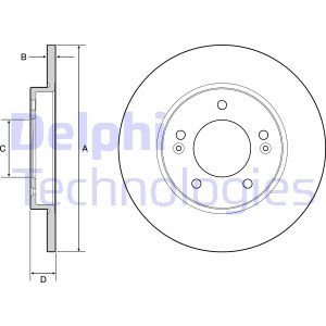 Диск гальмівний HYUNDAI I30 Delphi BG4949C