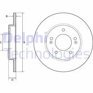 Диск тормозной HYUNDAI I30 Delphi BG4949C