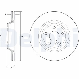 Диск тормознойMERCEDES SL350, SL400, SL500 Delphi BG4957C