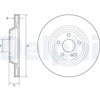 Диск тормознойMERCEDES SL350, SL400, SL500 Delphi BG4957C
