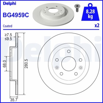 Гальмівні диски CX-3 (DK), 01.15- Delphi BG4959C