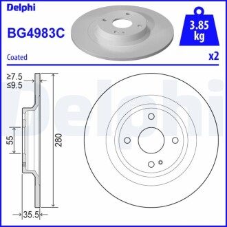 Диск тормозной 124 SPIDER/MX-5 Delphi BG4983C