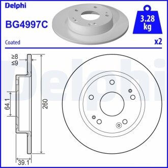 Тормозной диск Delphi BG4997C