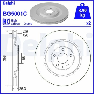 Диск гальмівнийTYL Delphi BG5001C