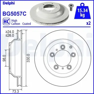 Тормозной диск задний Delphi BG5057C