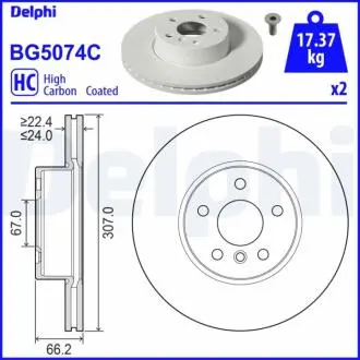 Гальмівний диск Delphi BG5074C