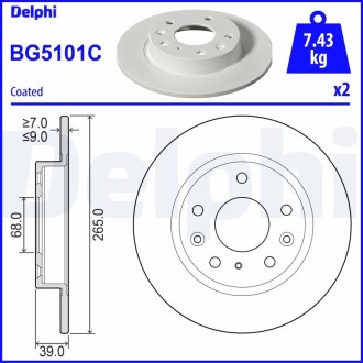 Тормозной диск Delphi BG5101C