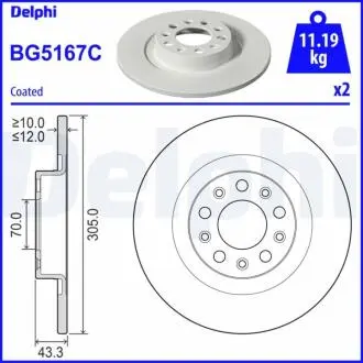 Гальмівний диск Delphi BG5167C