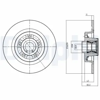 Тормозной диск Delphi BG9027RS