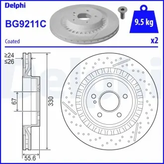Тормозной диск Delphi BG9211C