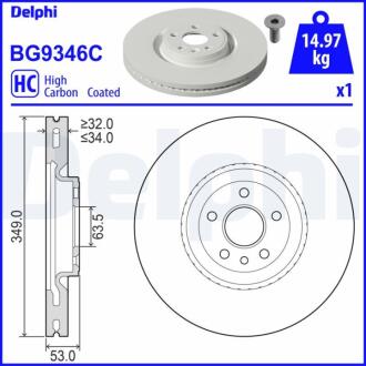 Гальмівний диск Delphi BG9346C