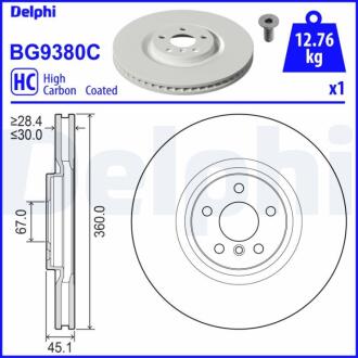 Гальмівний диск Delphi BG9380C