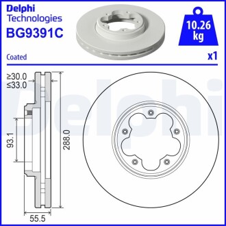 Гальмiвнi диски Delphi BG9391C