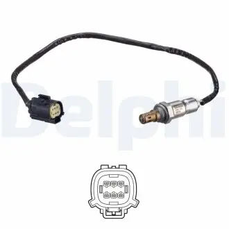 Лямбда-зонд (кількість дротів 5шт довжина 500мм) FORD B-MAX, C-MAX II, ECOSPORT, FIESTA VI, FOCUS III, FOCUS III/HATCHBACK, FOCUS III/KOMBI, GRAND C-MAX, KUGA II, MONDEO V AEDA-XXGA 02.14- Delphi ES2114312B1