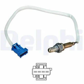 Лямбда-зонд (кількість дротів 4, 490мм) DS DS 3, CITROEN BERLINGO MULTISPACE, BERLINGO/MINIVAN, C4, C4 I, PEUGEOT 3008 II, 5008 II, 508 I, 508 II, PARTNER TEPEE, PARTNER/MINIVAN 1.4/1.6 11.04- Delphi ES2124412B1