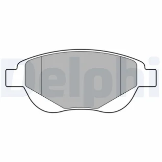 Комплект гальмівних колодок передн, CITROEN BERLINGO, C3 I, C4, C4 I, XSARA, XSARA PICASSO, PEUGEOT 1007, 206, 207, 207/HATCHBACK, 307, 307/KOMBI, PARTNER 1.4-2.0D 02.98- Delphi LP3638