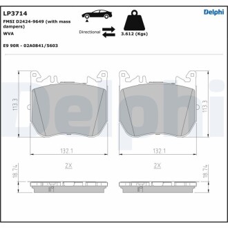 Комплект гальмівних колодок Delphi LP3714