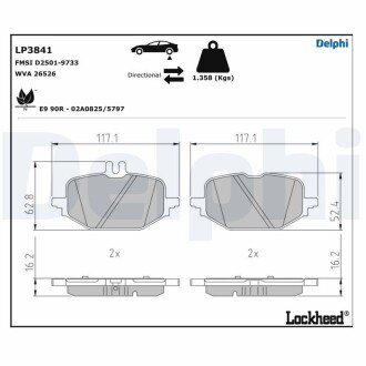 Тормозные колодки (передние) MB C-class (W206/S206) 21- Delphi LP3841