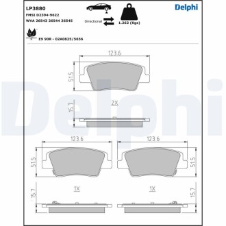 Гальмiвнi колодки дисковi Delphi LP3880