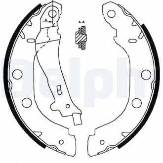 Комплект тормозных колодок из 4 шт. барабанов Delphi LS1828