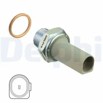 Датчик тиску оливи Skoda Fabia 1.0/1.4 99-03 (0.9 bar) (сірий) Delphi SW90040