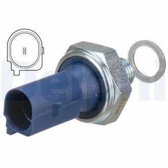 Датчик тиску масла (0,24Бар, 1 pin, синій) AUDI A1, A3, A4 ALLROAD B8, A4 B8, A5, A6 C7, A7, A8 D4, Q2, Q3, Q5, TT, CUPRA ATECA, FORMENTOR, LEON, LEON SPORTSTOURER, SEAT ALHAMBRA 1.4-2.0H 11.06- Delphi SW90062