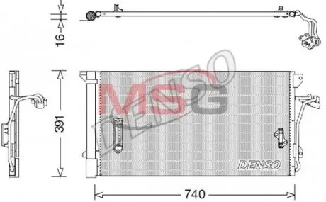 Конденсатор кондиціонера AUDI/PORSCHE/VW A6/Q7/Cayenne/Touareg "2,5-6,0 "98-15 DENSO DCN02027