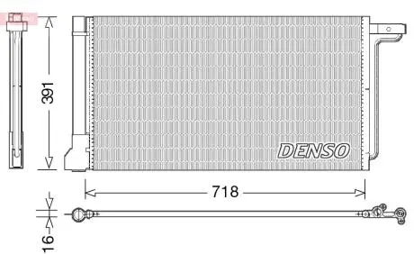 Конденсатор кондиционера FORD Focus III '1,6'10-18 DENSO DCN10028